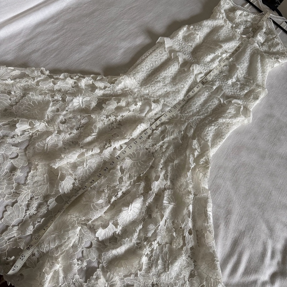True Decadence Dress Womens 8 Tall White Lace Halter Mermaid Maxi Formal Wedding - Picture 7 of 14